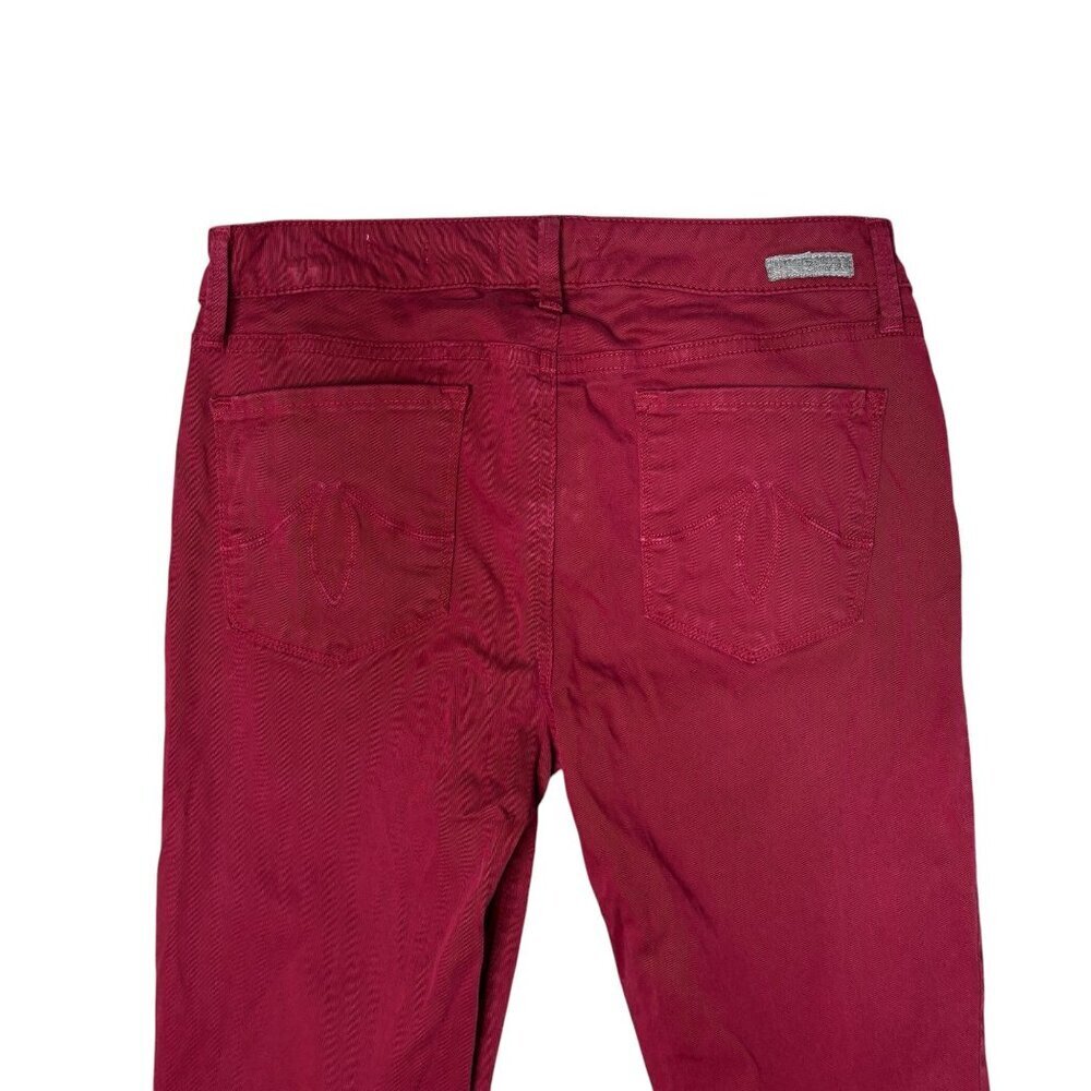 Anthro Level 99 Lily Skinny Straight Ruby Red Wash Jeans Women's Size 28 - Picture 5 of 9